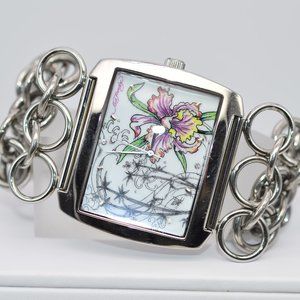 Ed Hardy Ladies' Lynx Orchid Watch